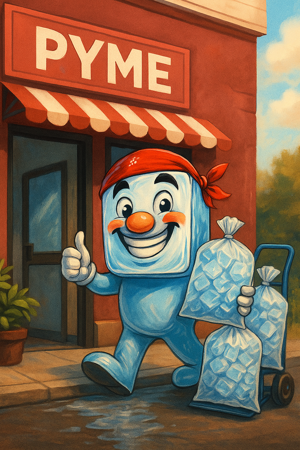 Equipo de entrega de El Hielo del Chavo mostrando servicio profesional